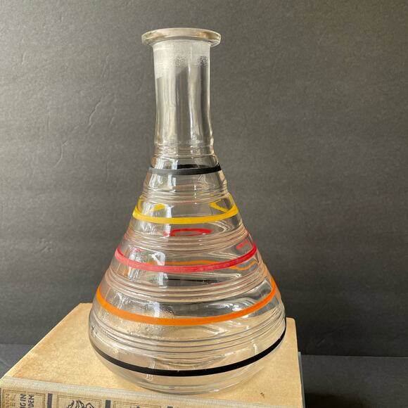 Vintage Anchor Hocking Banded Ring Flask Decanter No Stopper - Picture 6 of 9